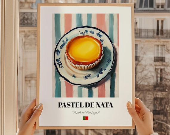 Pastel De Nata Portuguese Custard Tart Dessert Food Art Poster