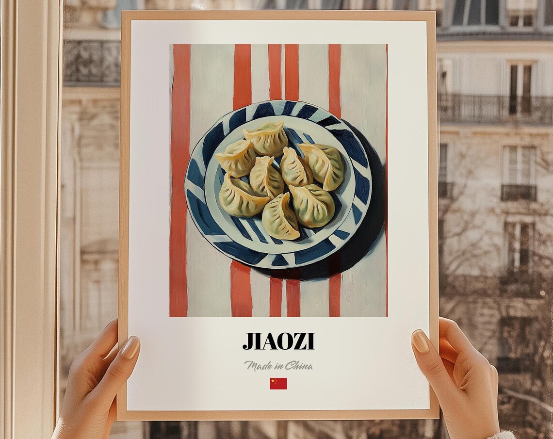 Jiaozi Dumplings Chinese Food Illustration Art Print