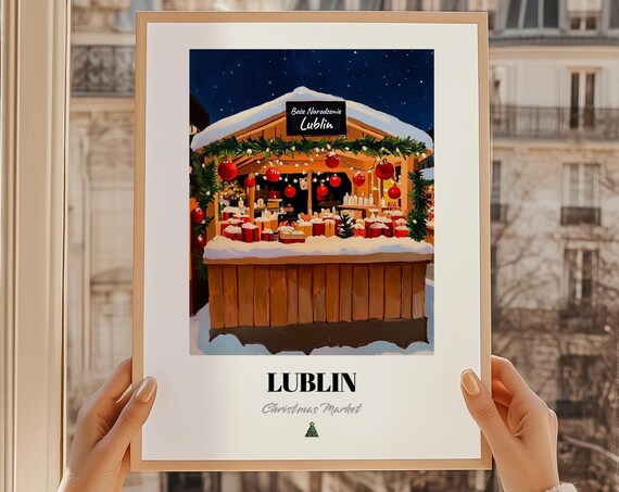 Lublin Poland Christmas Market Wall Dcor Print Poster Prezent Witeczny Boe Narodzenie