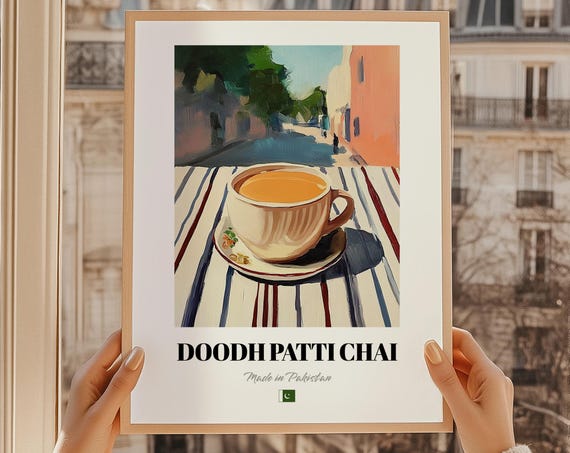 Doodh Patti Chai Pakistani Tea Poster Bar Dcor Wall Art Friend Kitchen