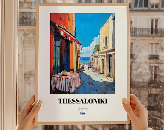 Thessaloniki Greece Wall Art Oil Painting Reproduction Print Poster Friend Gift Dorm Decor