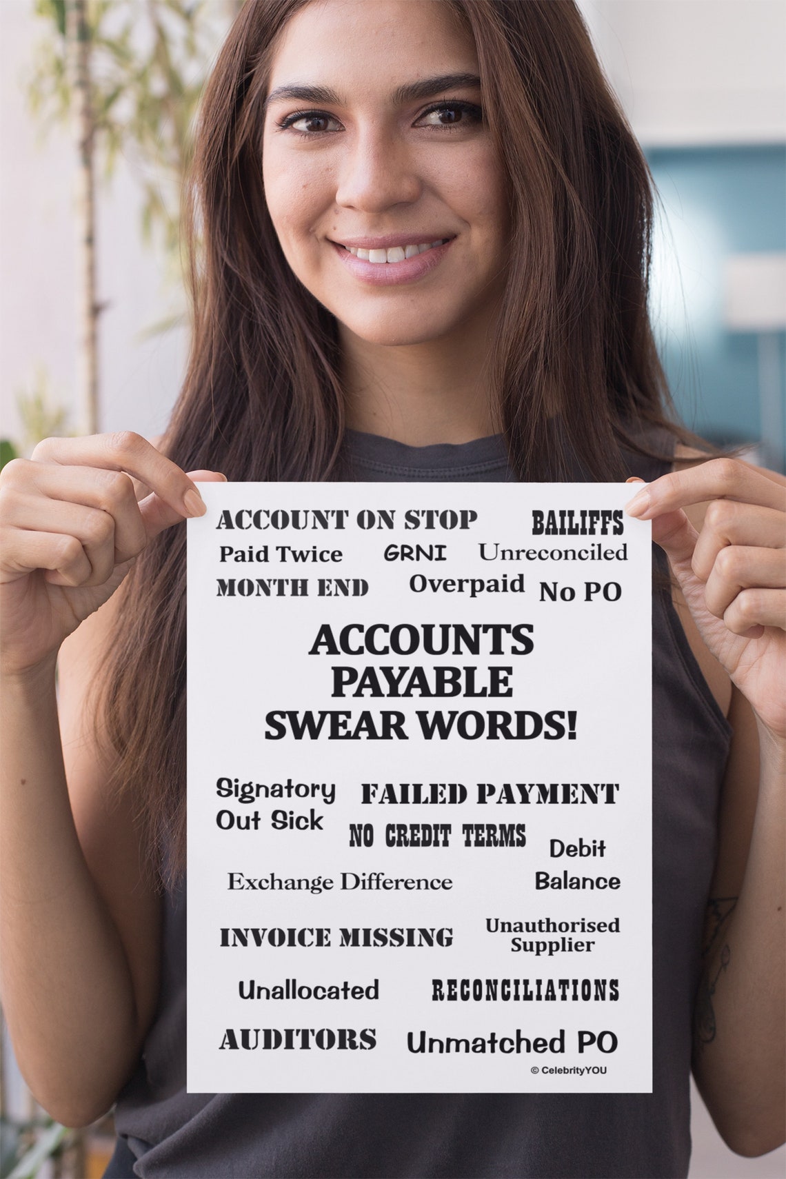 Accounts Payable Swear Words Funny Accountant Office Humor Poster - Image 3