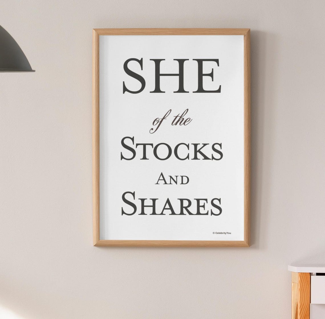 She Of Stocks Shares Stockbroker Office Decor Investment Banker Desk Sign Funny Job Title Motivational Poster - Image 3