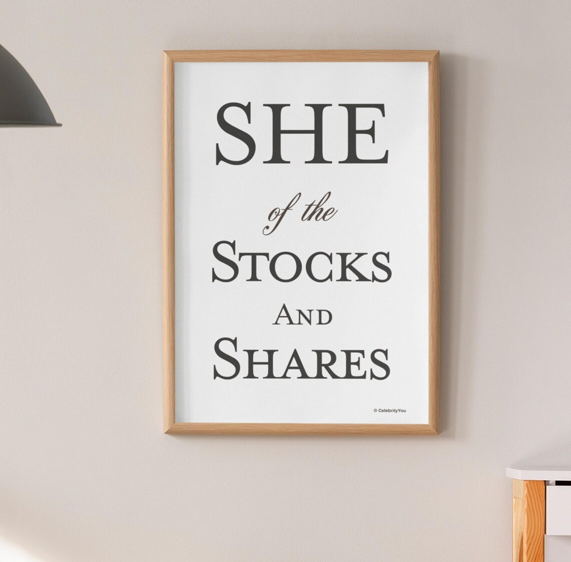 She of the Stocks and Shares Funny Finance Office Quote Poster - Image 3
