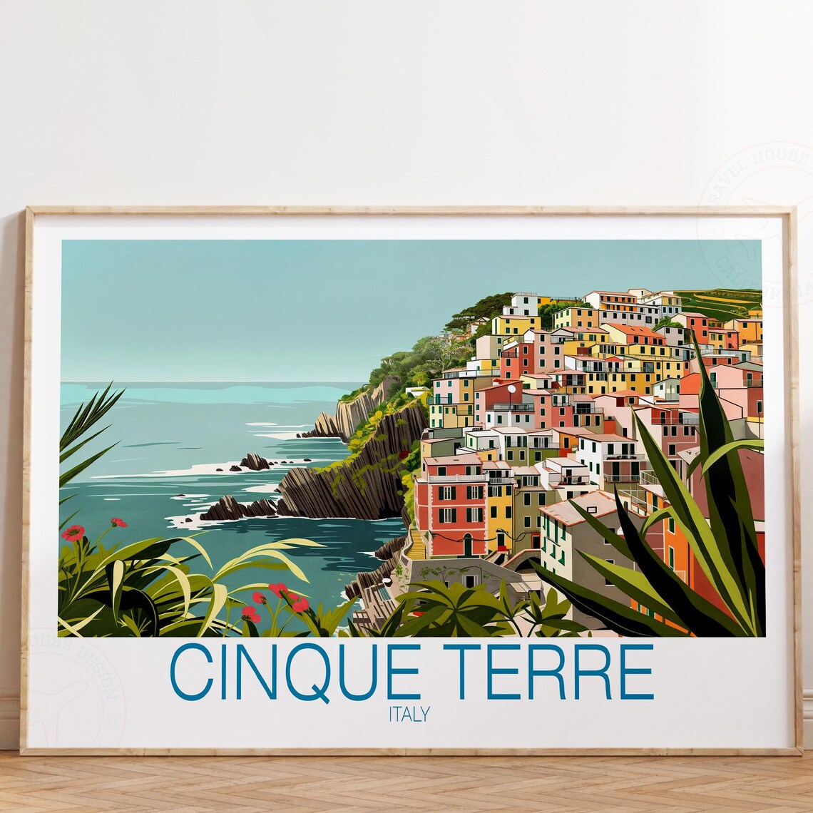 Cinque Terre Italy Colorful Cliffside Village Coastal Landscape Poster
