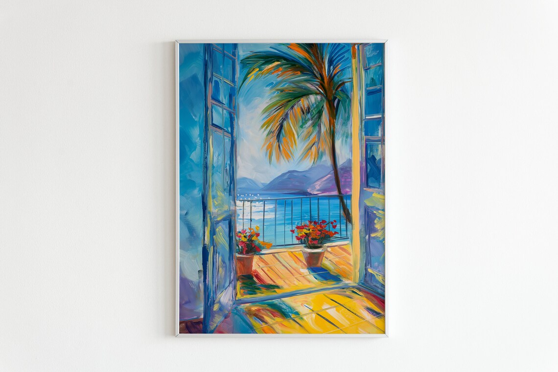 Matisse Open Window Tropical Palm Tree Art Print