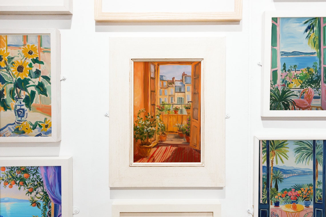 Henri Matisse Style Paris Balcony Open Doors Potted Plants Poster - Image 4