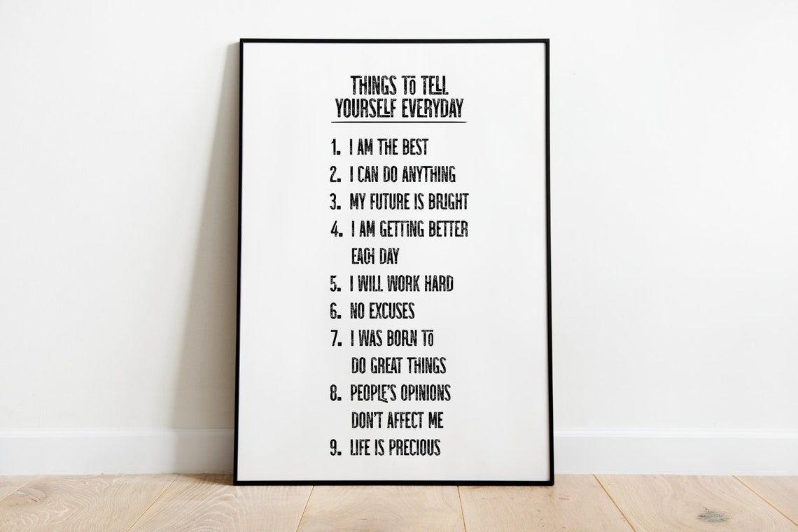 Things To Tell Yourself Everyday Daily Affirmations List Poster - Image 2