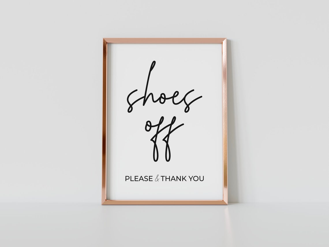 Shoes Off Please And Thank You Entryway Sign Typography Poster - Image 4