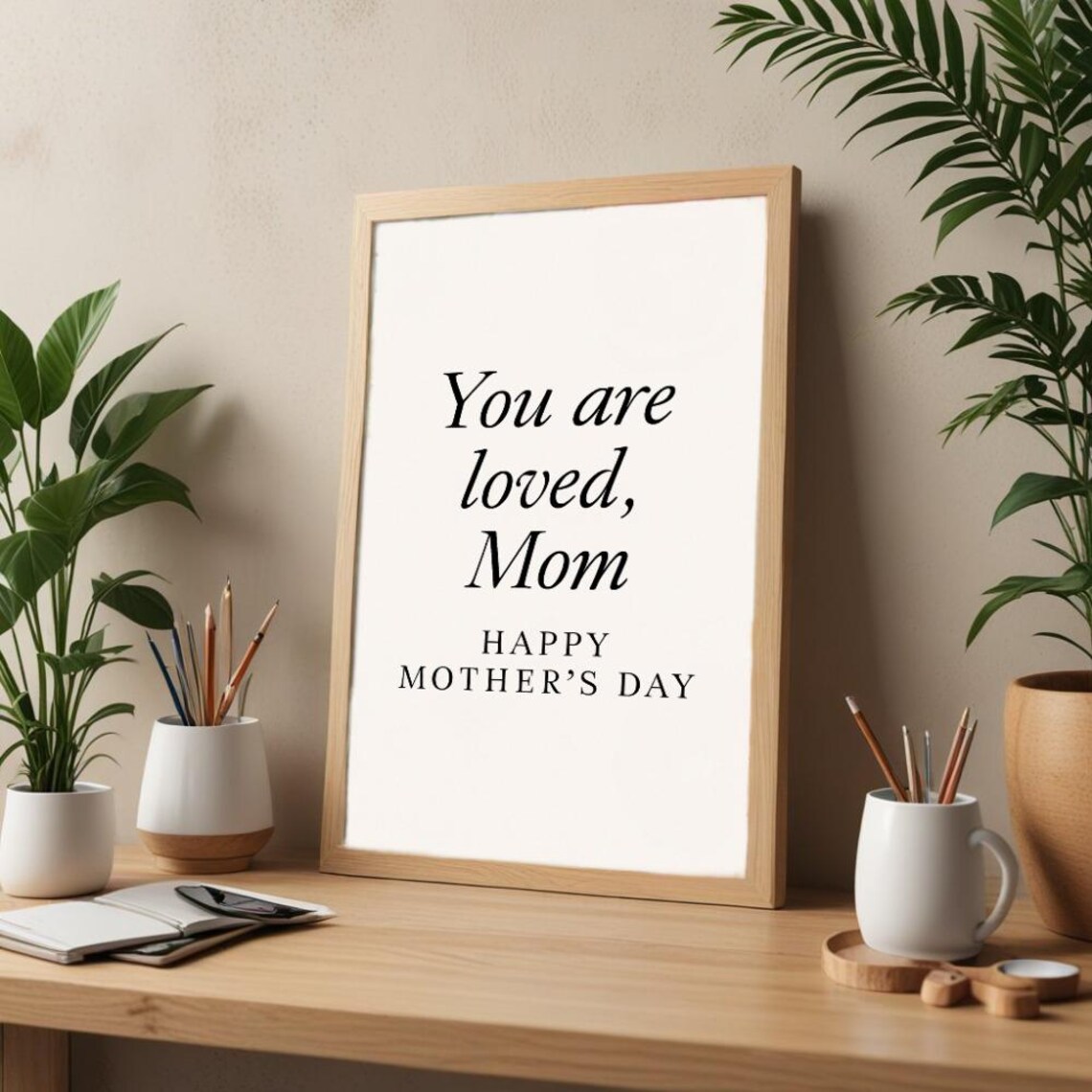 You Are Loved Mom Quote, Minimalist Gift for Mom - Image 2