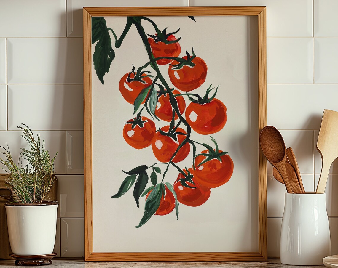 Tomato Kitchen Wall Art Print, Food Poster