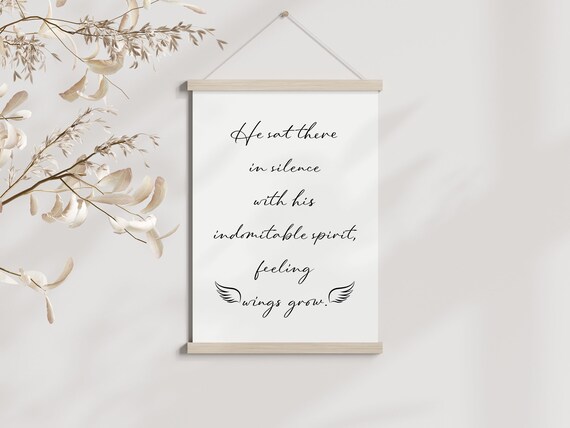 Inspirational Quote Indomitable Spirit Wings Grow Poetic Wall Art