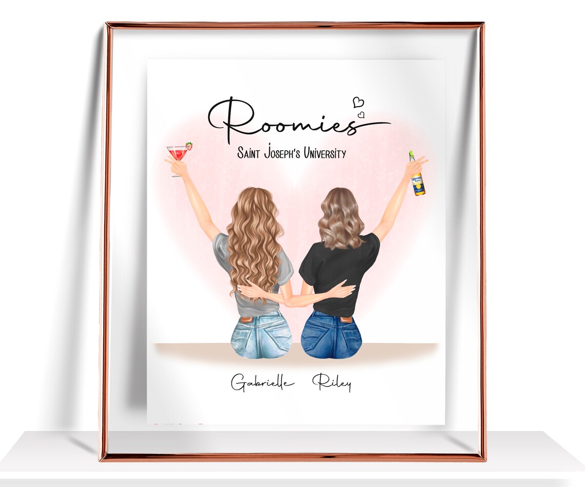 Roomies Saint Joseph's University Two College Friends Toast Poster