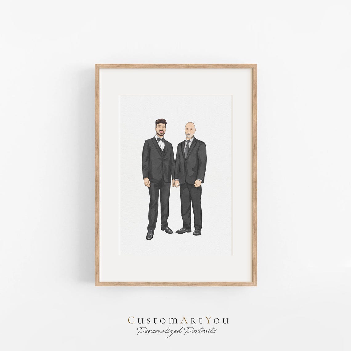 Custom Family Portrait From Photo Add Deceased Loved One To Photo Watercolor Painting Add Person To Photo Custom Illustration - Image 2