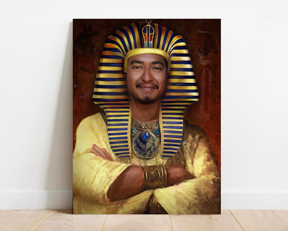 Custom Pharaoh Historical Portrait From Photo Egyptian King Art Poster