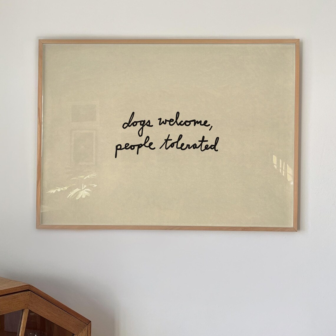 Dogs Welcome People Tolerated Poster Handwritten Script Dog Lover Wall Decor