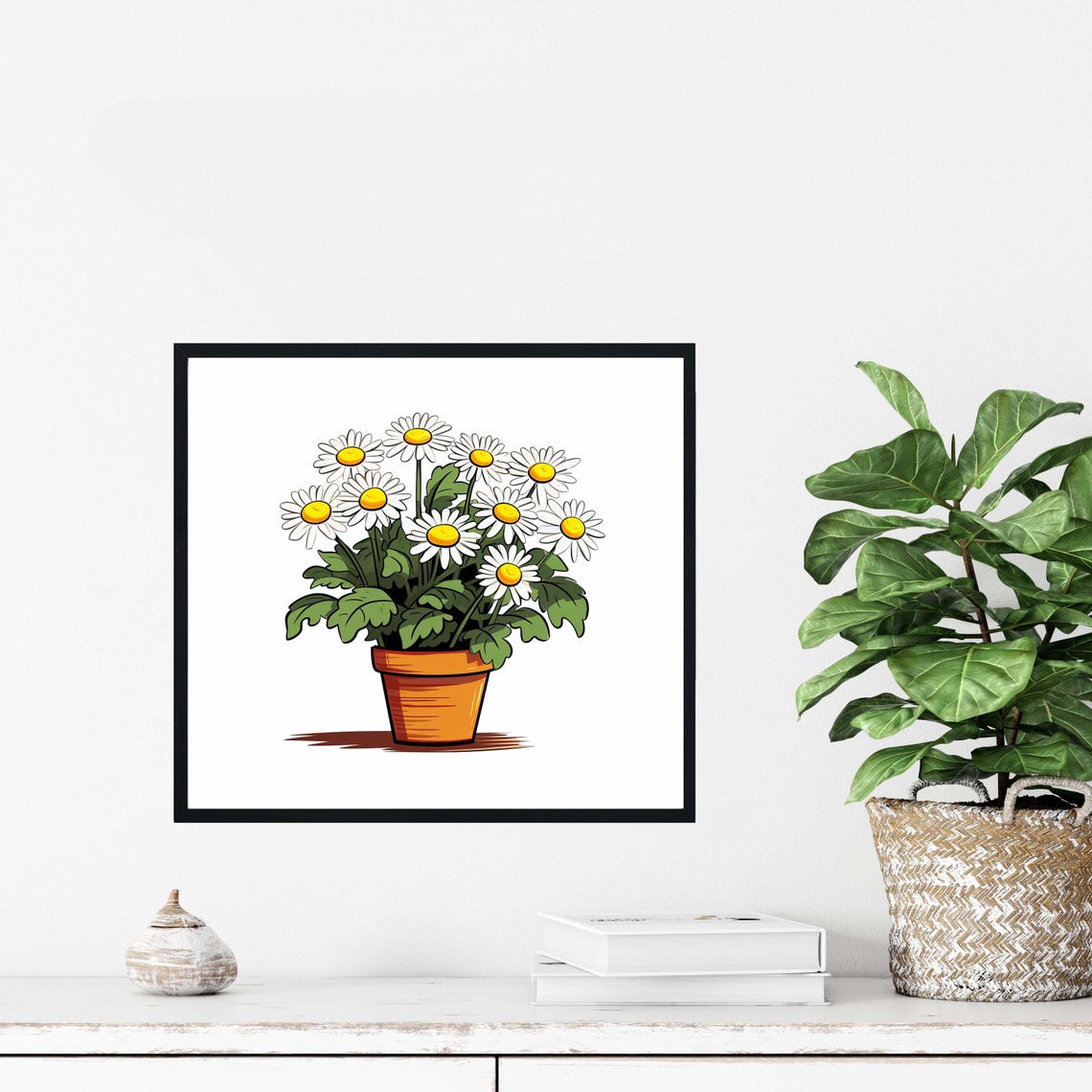 Daisy Plants, Botanical Wall Art Print - Image 4