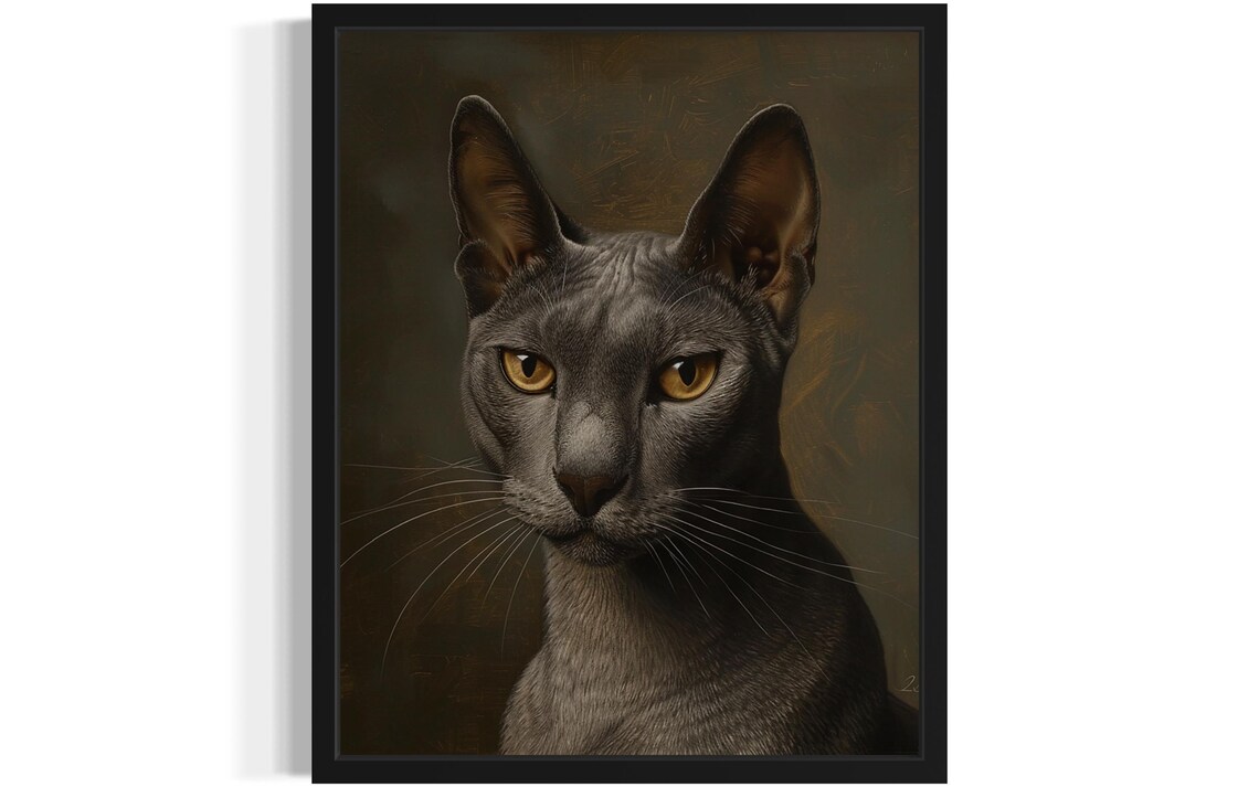 Korat Cat Art Print, Original Paint Artwork