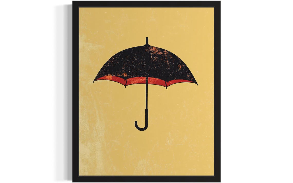Umbrella Hanging Pop Art Poster