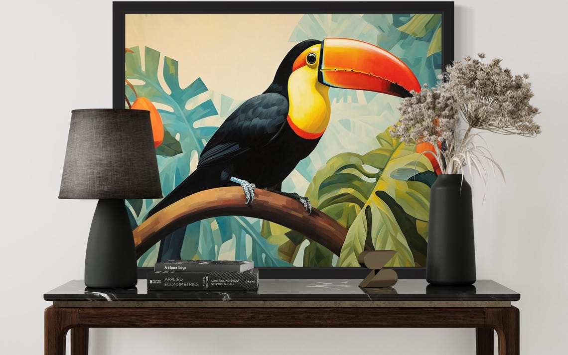 Toucan Tropical Abstract Art Print - Image 3
