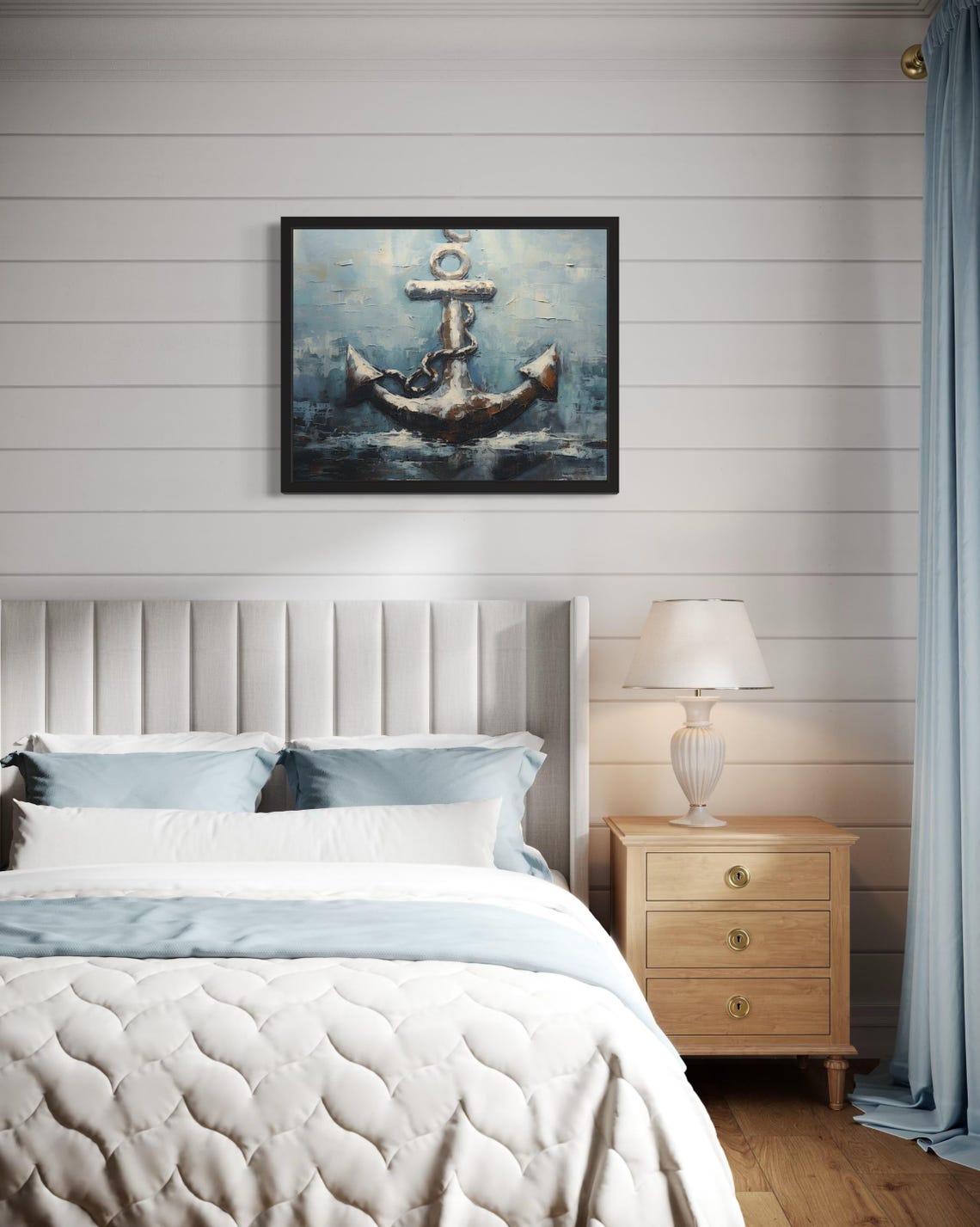 Black Anchor Abstract Wall Art Print - Image 4