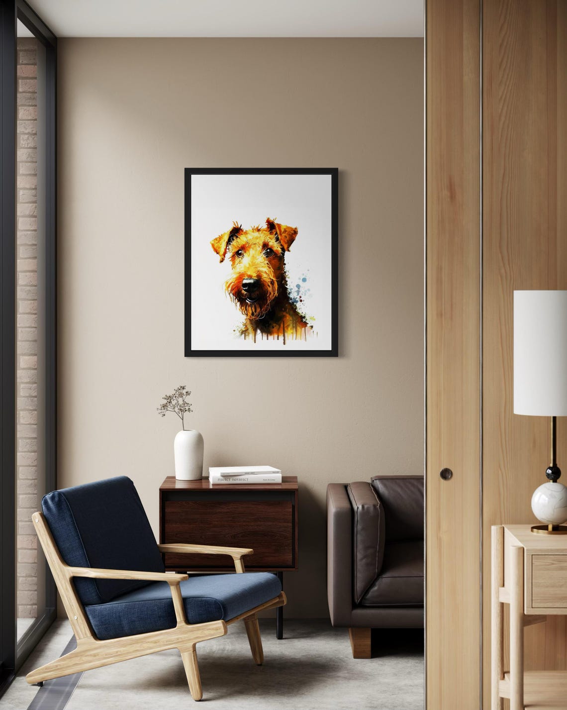 Irish Terrier Red Wiry Dog Watercolor Portrait Breed Art Poster - Image 2