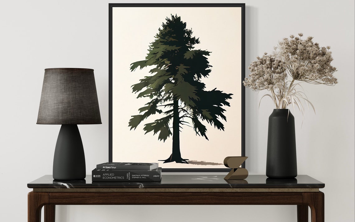 Coast Redwood Tree Minimalist Botanical Silhouette Art Poster - Image 4