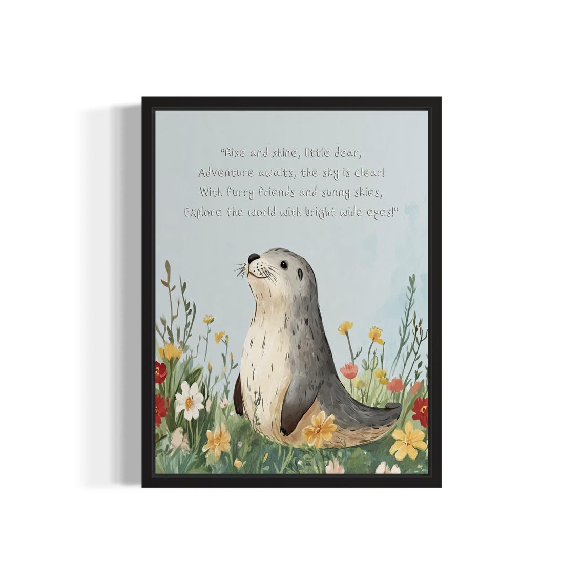 Seal Animal Poem Nursey Art Print Wall Art Poster Original Paint Artwork Artwork Decor