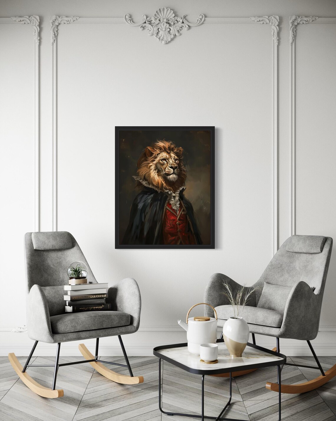 Fierce Lion Vampire Lord In Black Cape Gothic Portrait Poster - Image 3