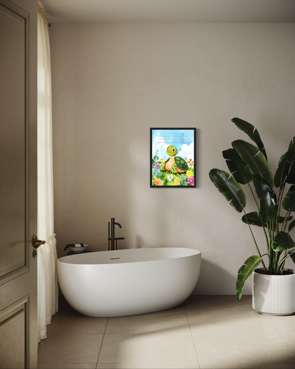 Happy Baby Turtle with Sweet Adventure Poem Nursery Wall Poster - Image 4