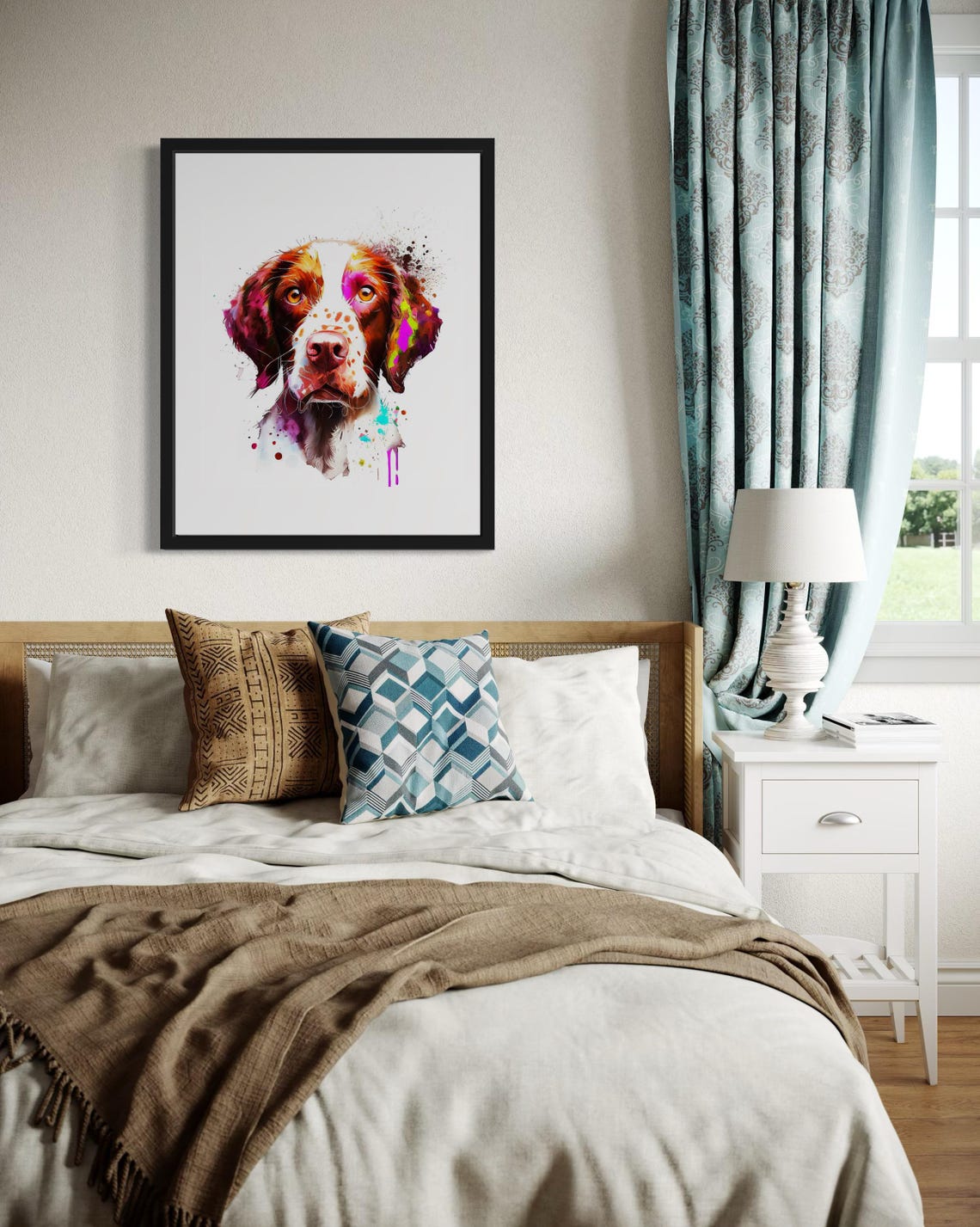 Brittany Spaniel Watercolor Splash Portrait Hunting Dog Poster - Image 3