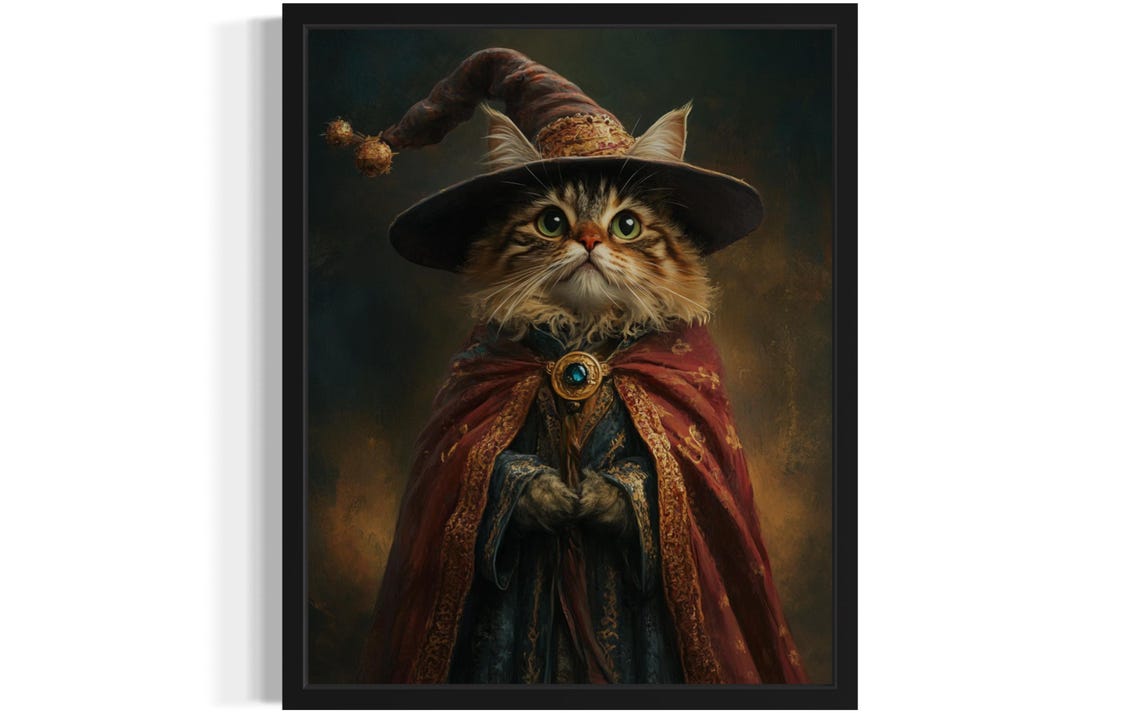 Wizard Portrait Cat Art Print