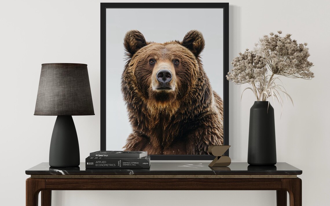 Majestic Brown Bear Close Up Portrait Wildlife Decor Art Poster - Image 2