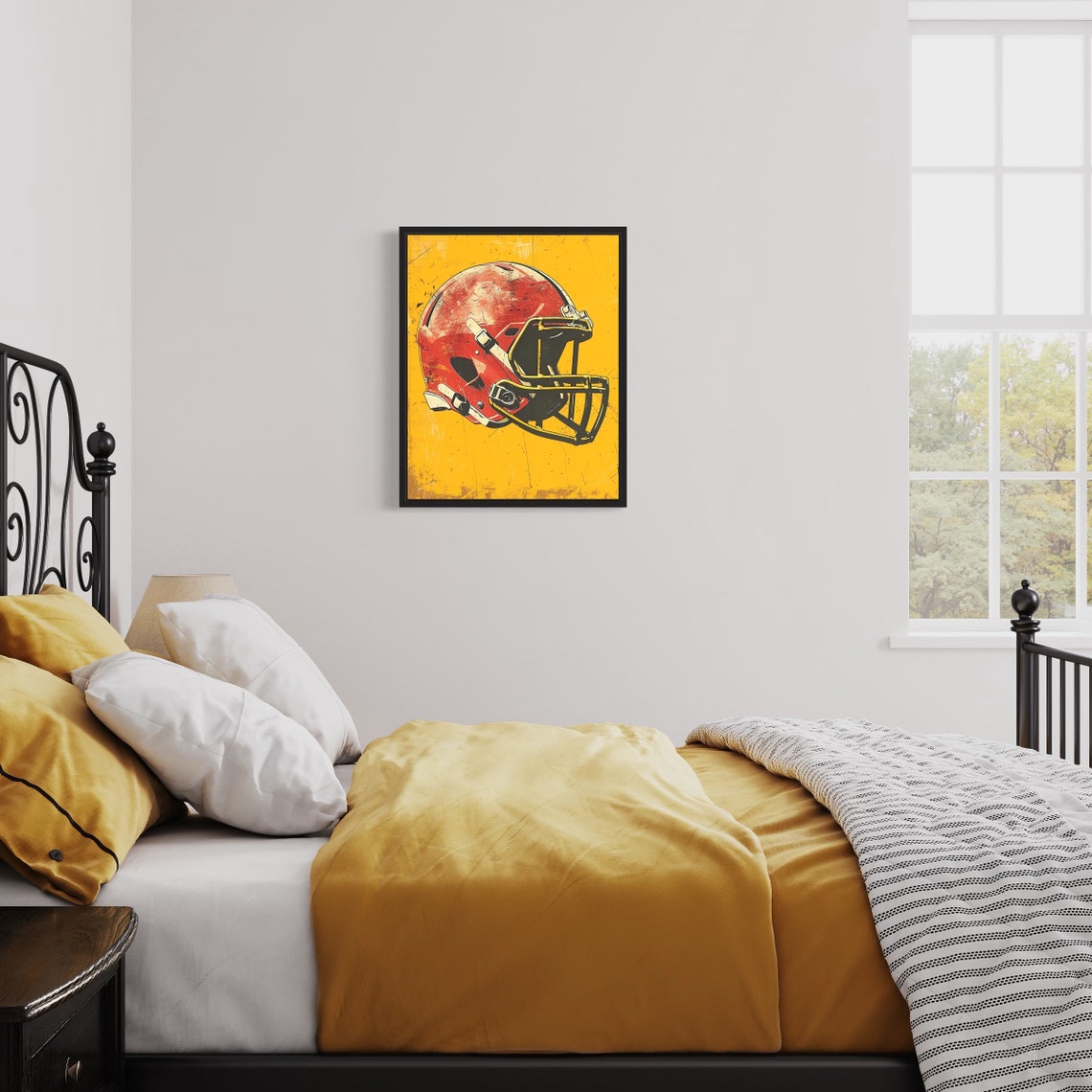 Football Helmet Pop Art Poster Art Print Retro Vintage Collection Decor - Image 4
