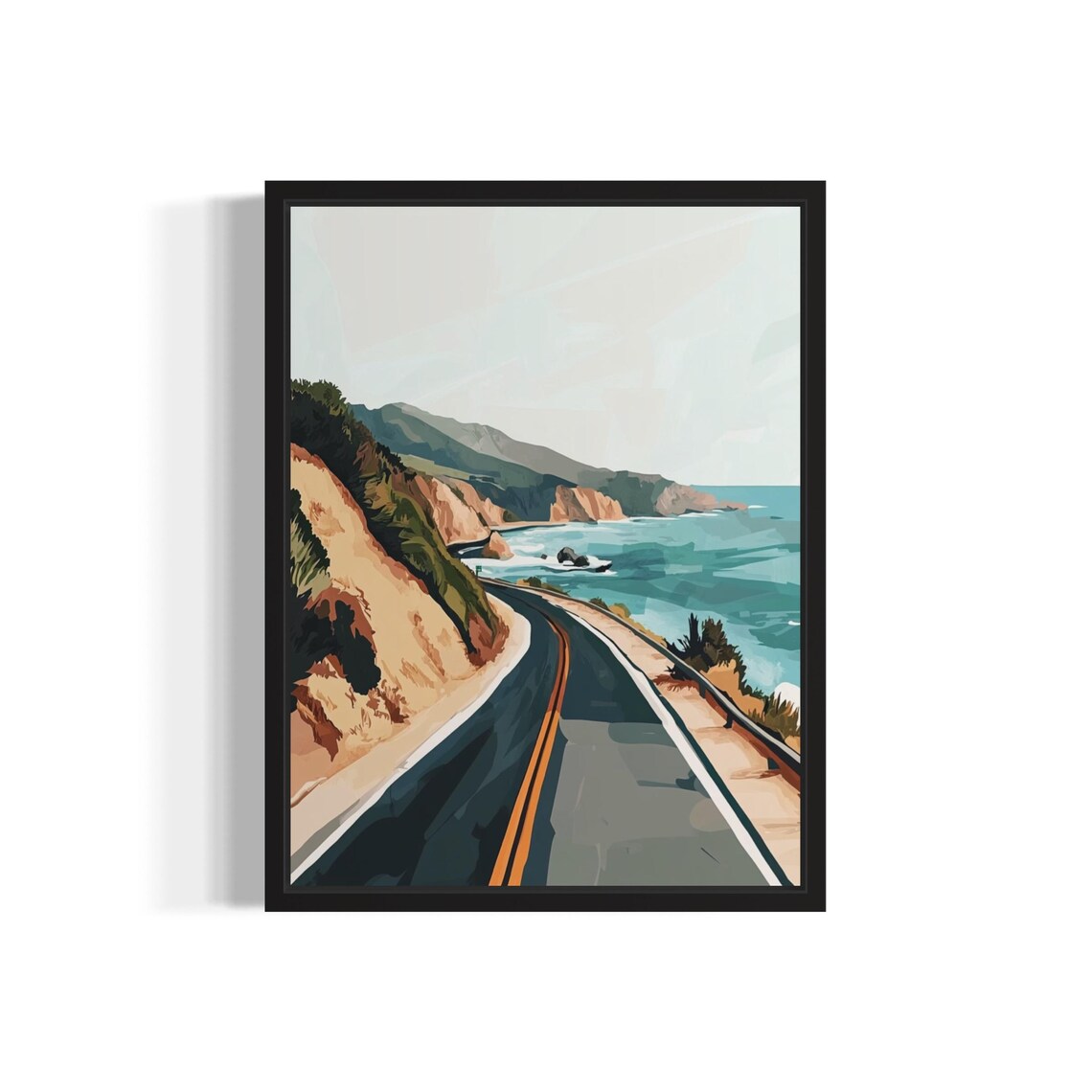 Pacific Coast Highway Abstract Boho Art Print