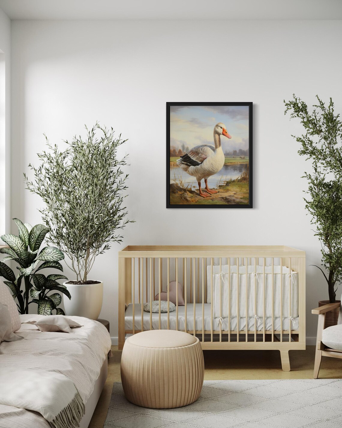 Greylag Goose Standing at the Lake Edge in Autumn Vintage Poster - Image 4