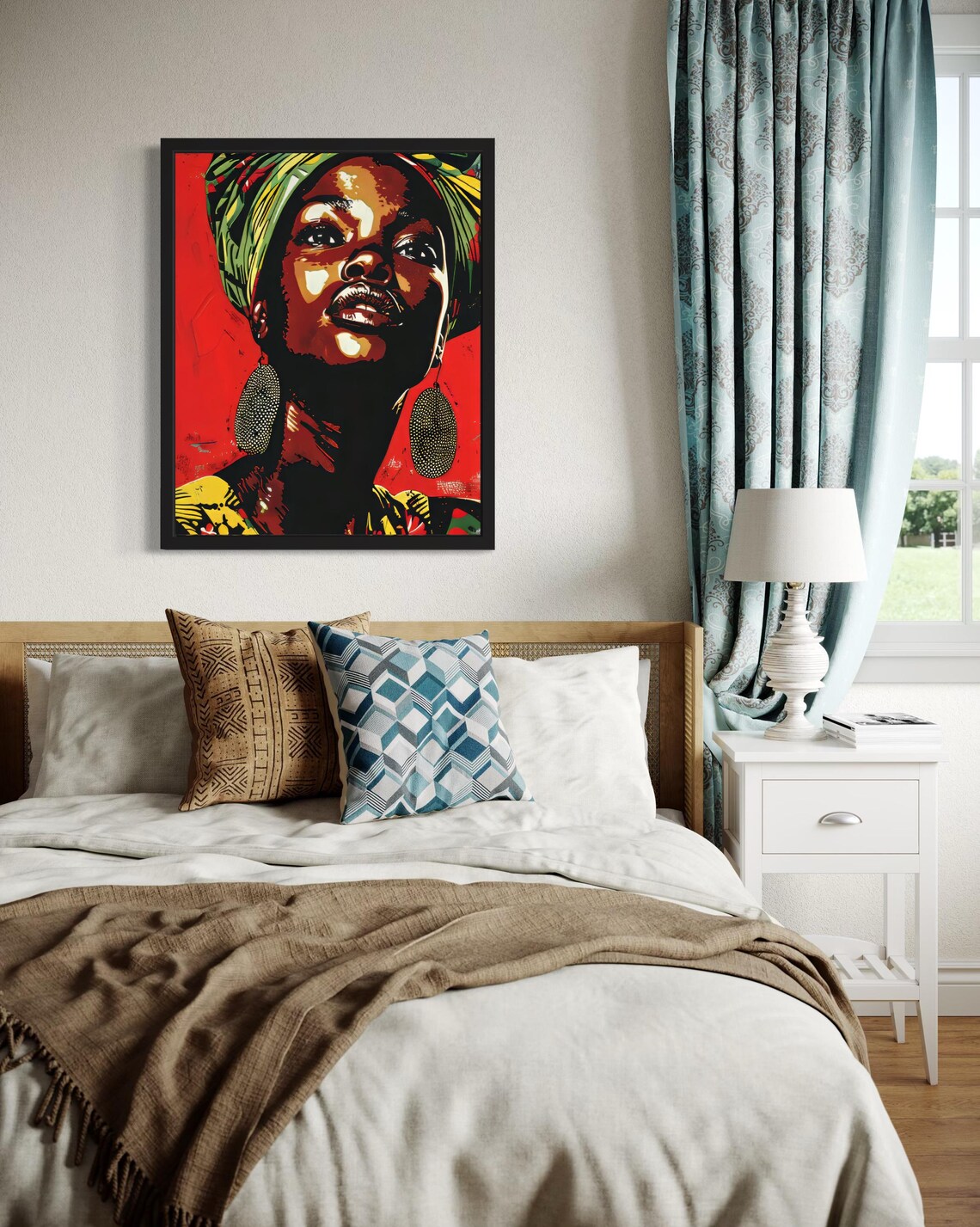 African Woman Art Print Wall Art Poster Original Paint Artwork Artwork Decor - Image 4
