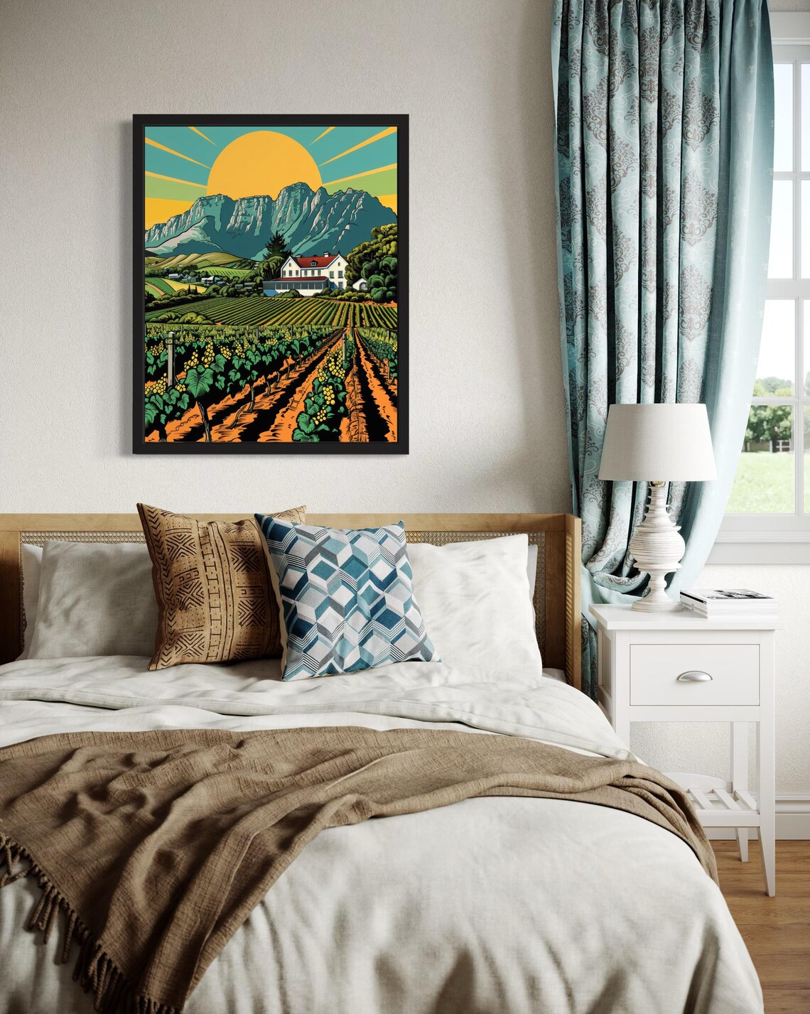 Cape Winelands Vineyard Estate Vintage South Africa Travel Poster - Image 4