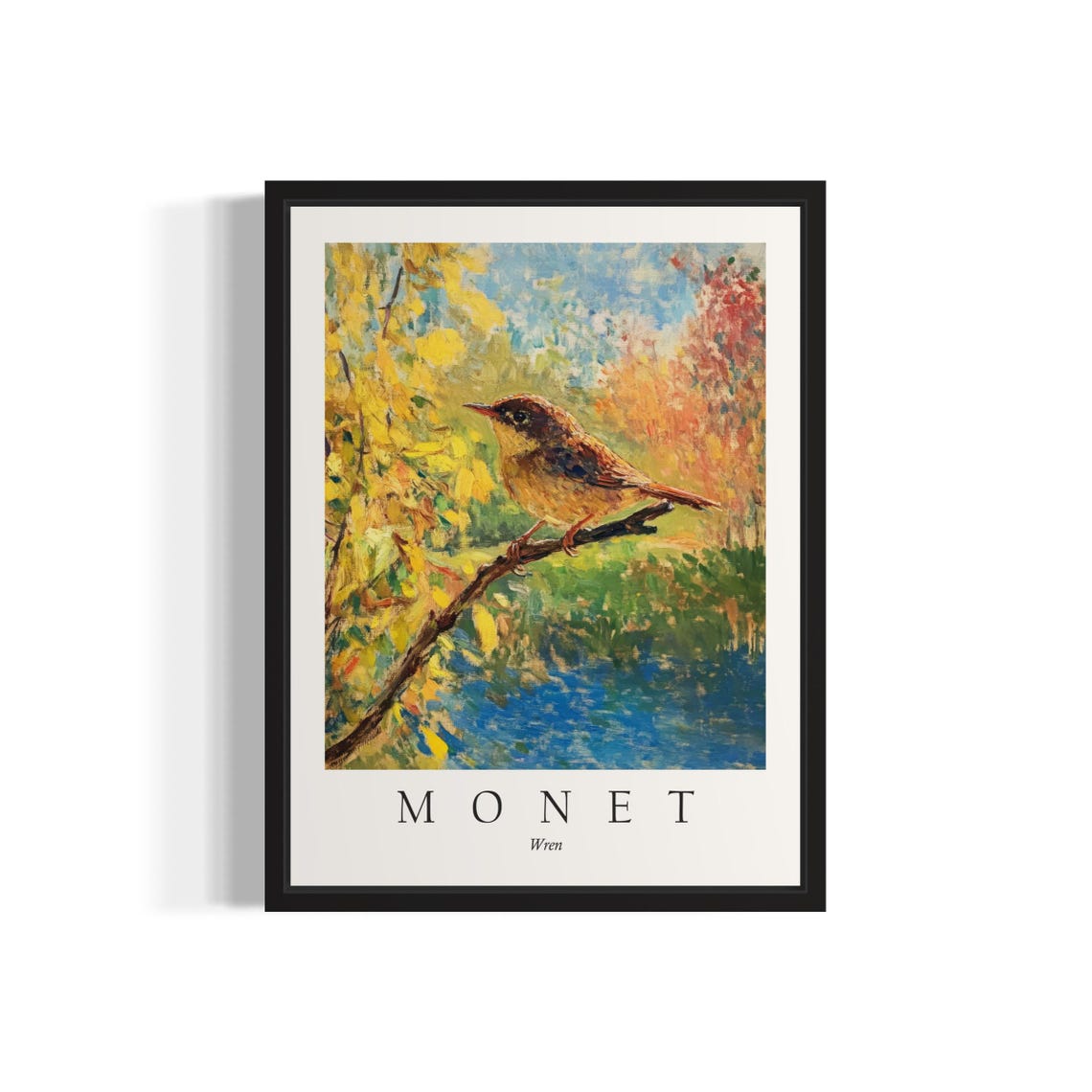 Wren Bird, Monet-Inspired Art Print
