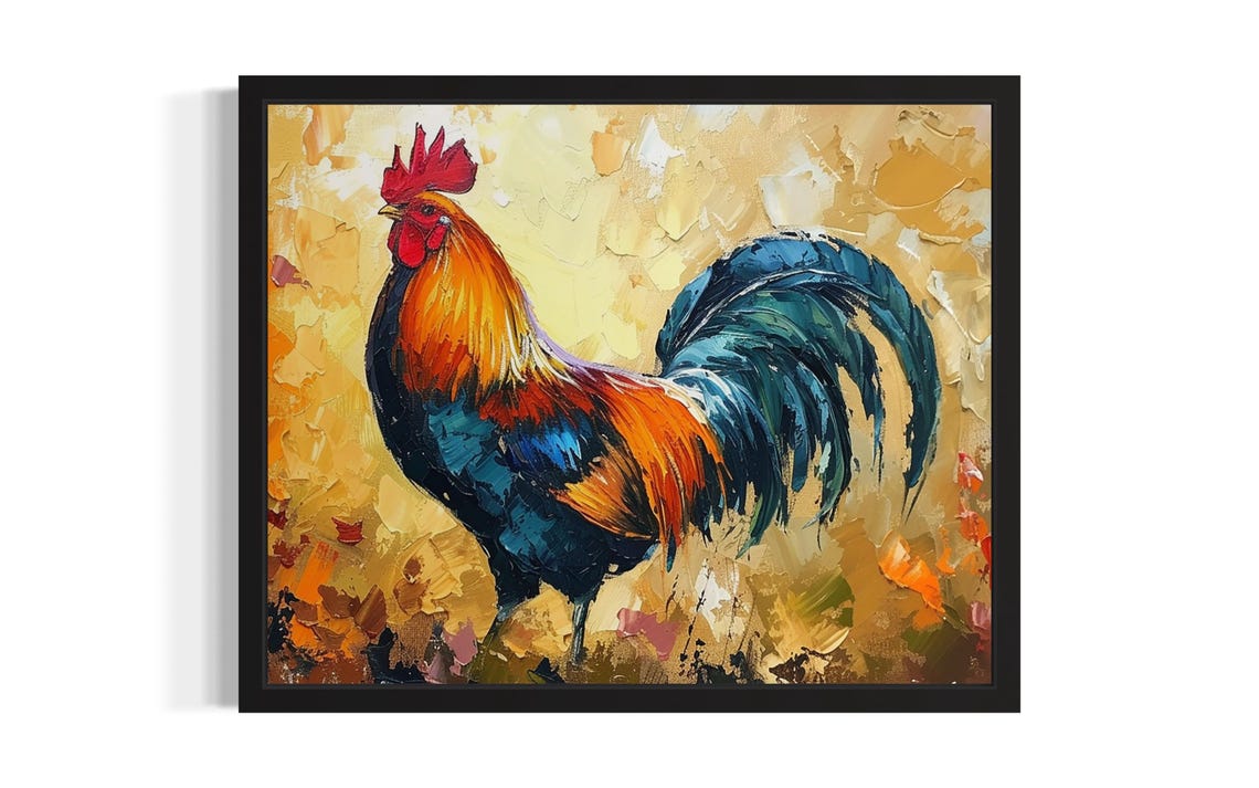 Rooster Abstract Art Print, Poster