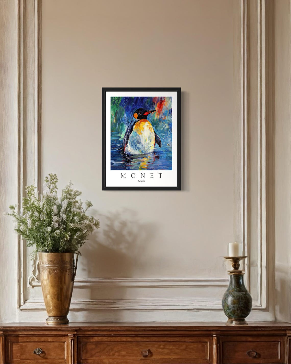 Penguin Bird, Monet-Inspired Art Print - Image 2