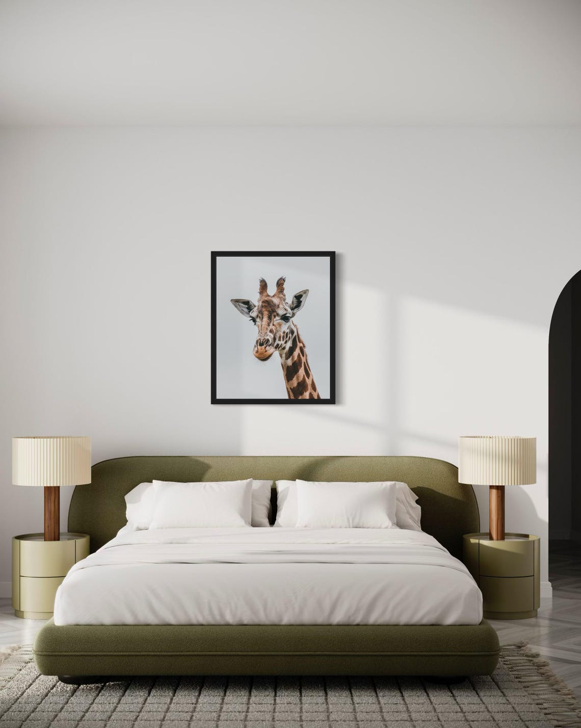 Gentle Giraffe Face Portrait Minimalist Wildlife Photo Poster - Image 3