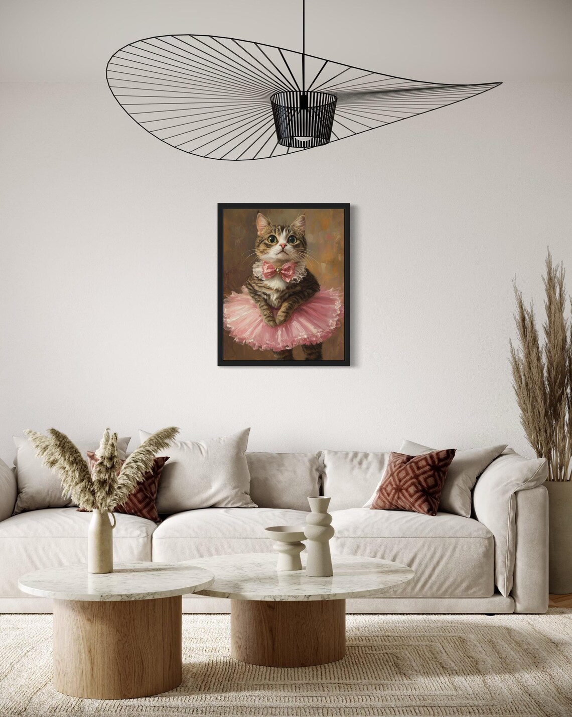 Ballerina Cat in Pink Tutu Whimsical Tabby Dancer Portrait Poster - Image 2