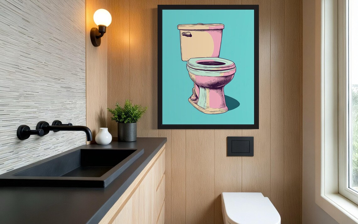 Toilet Pop Art Poster Print, Original Artwork - Image 3
