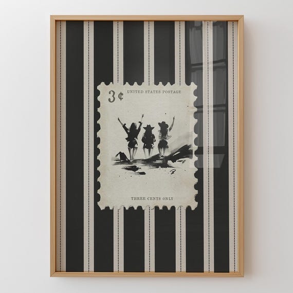 Vintage Striped Rodeo Horse Poster, Cowgirl Decor