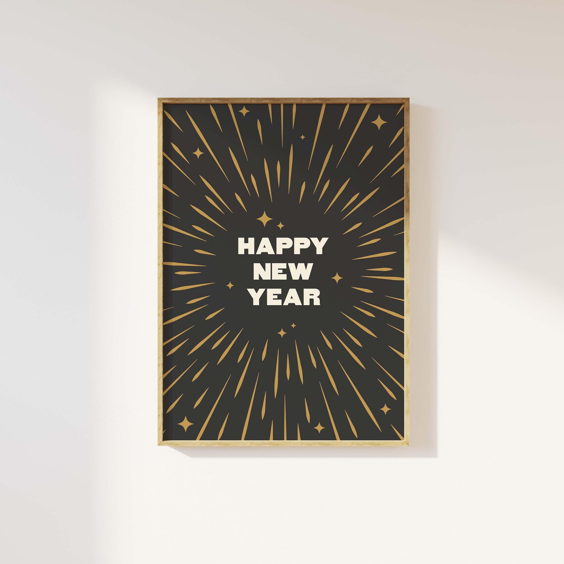 Happy New Year Gold Starburst Celebration Black Party Wall Poster - Image 5