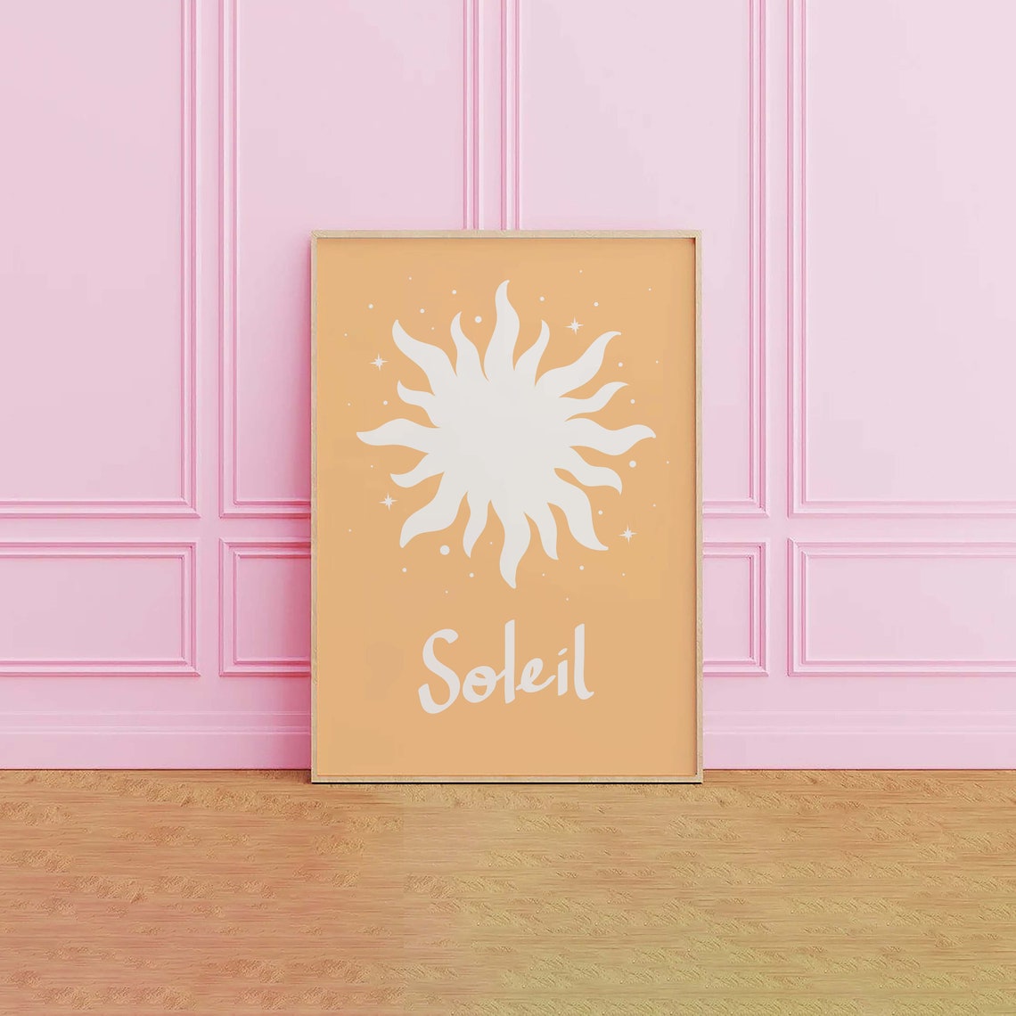 Soleil Sun Script Peach Background Modern Boho Sunshine Poster - Image 2