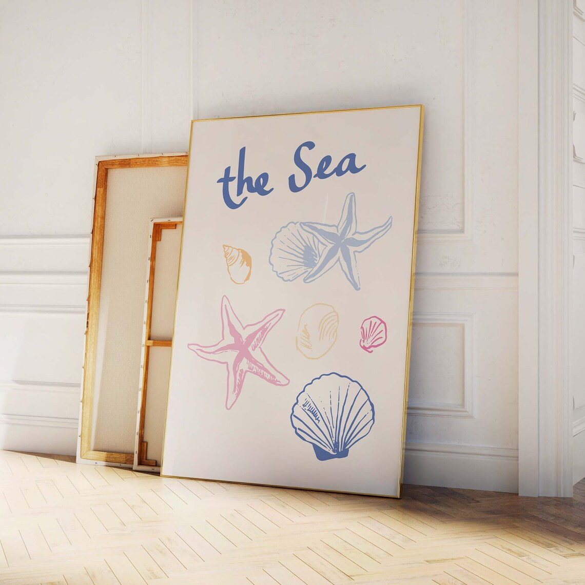 The Sea Pastel Seashell Starfish Art Poster for Coastal Decor - Image 3