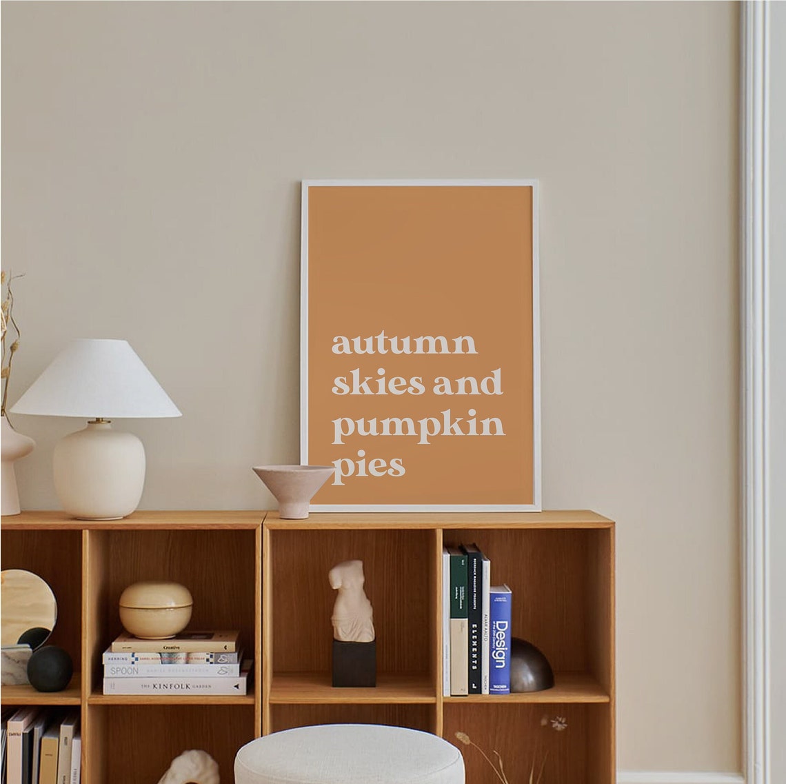 Autumn Skies And Pumpkin Pies Typography Minimal Fall Art Poster - Image 4