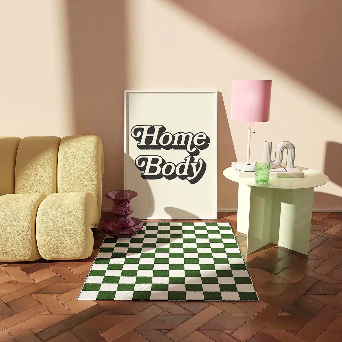 Home Body Black Retro Script Minimal Trendy Typography Decor Poster - Image 3